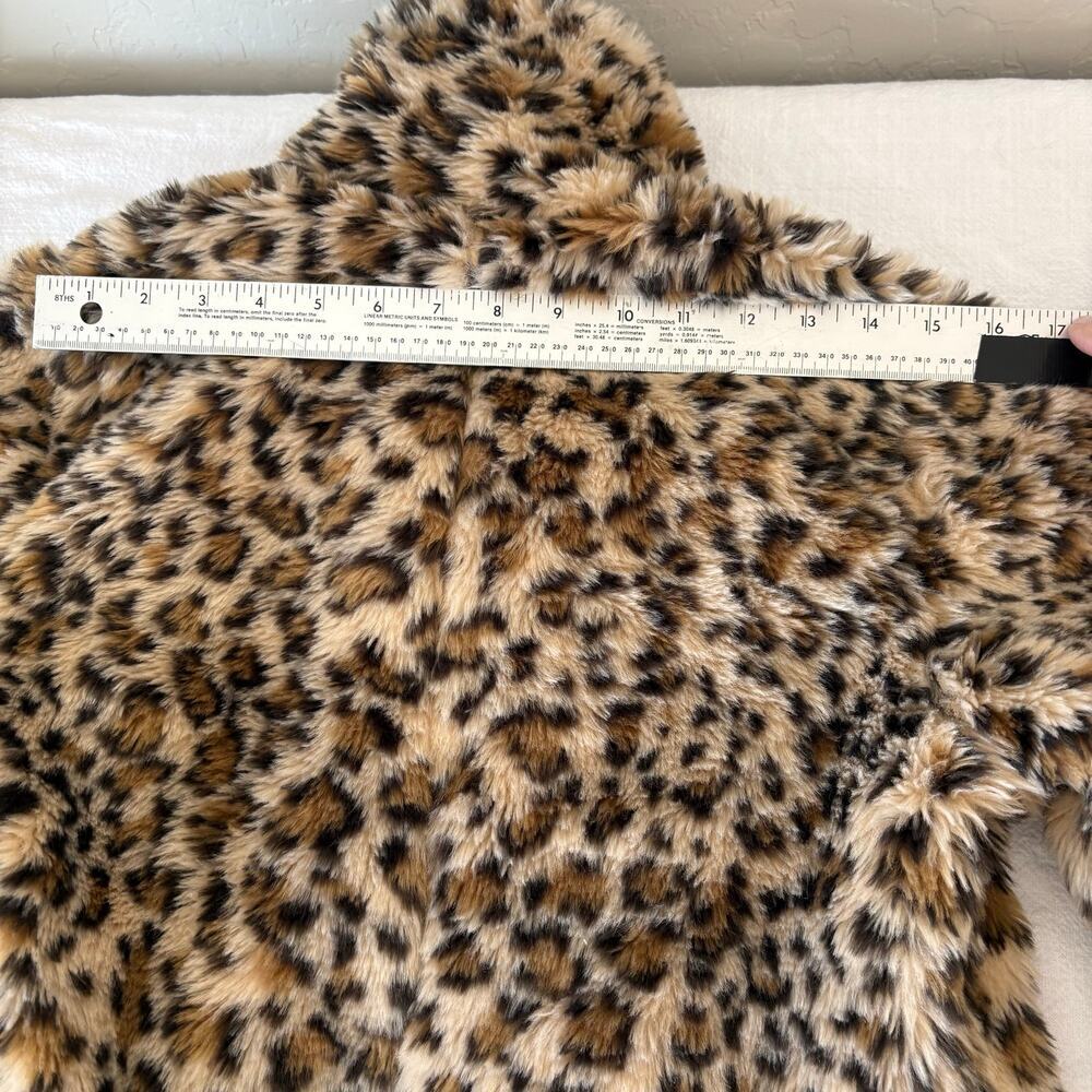Charlotte Russe Leopard Print Faux Fur Longline Coat Mob Wife Maximalist Glam Sm - Picture 16 of 16